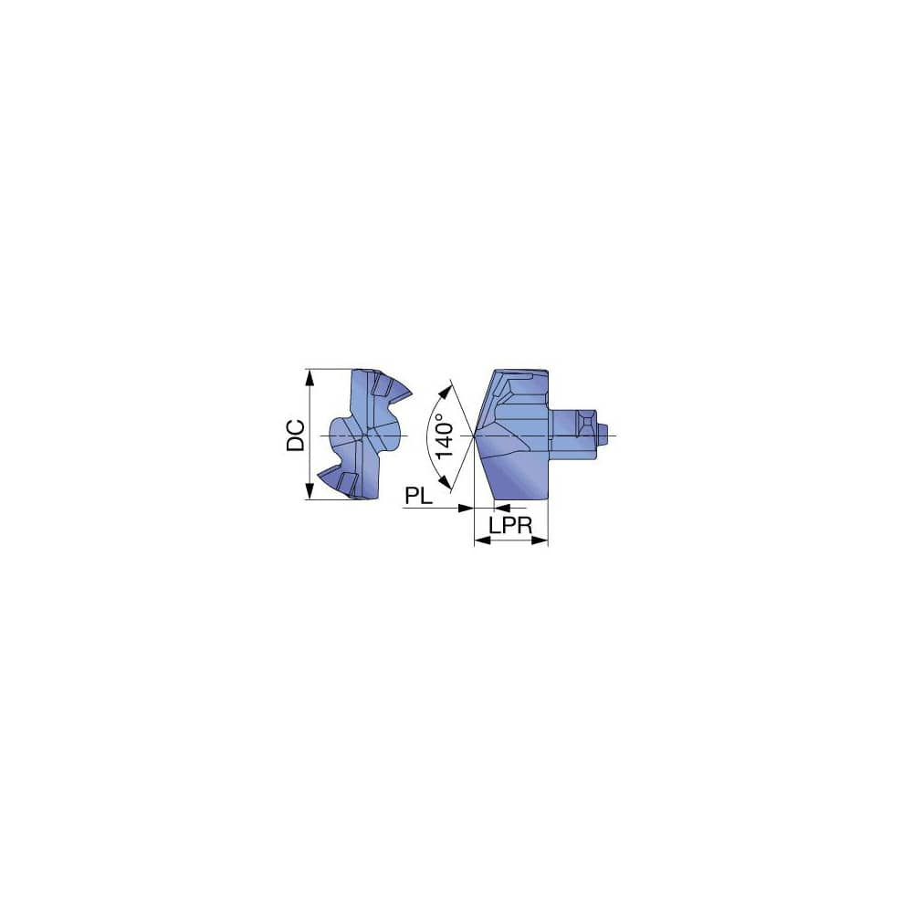 Replaceable Drill Tip:  DMP142 AH9130,  140 &deg N/A TiAlN Finish,  No