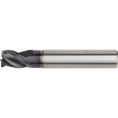 Corner Radius End Mill: 0.3031″ Dia, 3 Flutes, Solid Carbide 45 ° Helix, AlTiN Coated, Corner Radius End, Series MT601