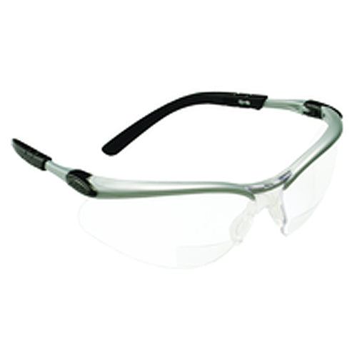 ‎3M BX Reader Protective Eyewear 11376-00000-20 Clear Lens Silver Frame +2.5 Diopter - Makers Industrial Supply