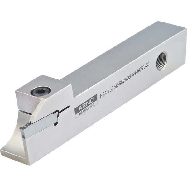 Arno - 0.63" Max Depth, 0.098 to 1.26" Width, External Left Hand Indexable Grooving/Cutoff Toolholder - Makers Industrial Supply