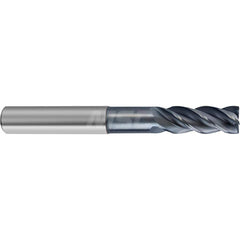 Square End Mill: 1/2'' Dia, 1-1/4'' LOC, 1/2'' Shank Dia, 4'' OAL, 4 Flutes, Solid Carbide Single End, AlCrN Finish, Helical Flute, Variable Helix, Centercutting, RH Cut, RH Flute, Series 6485