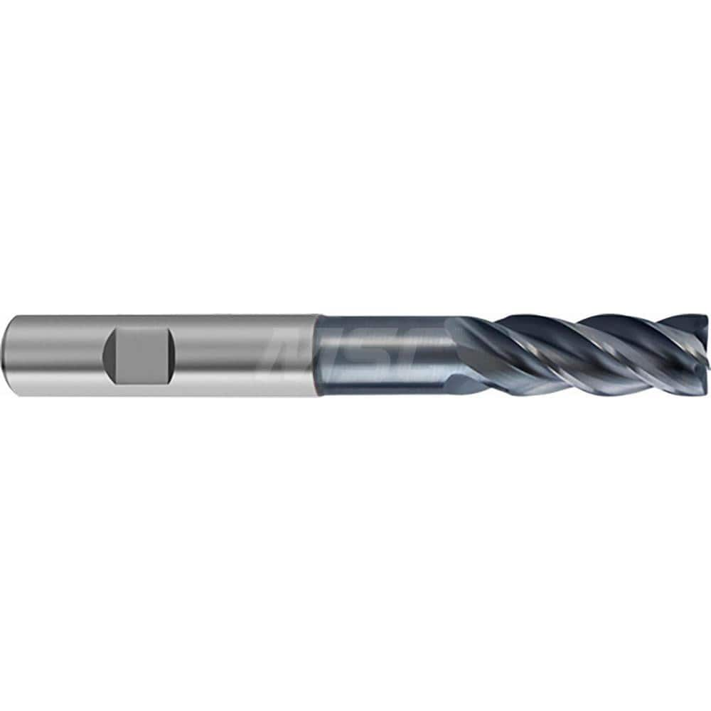 Square End Mill: 26mm LOC, 10mm Shank Dia, 93mm OAL, 4 Flutes, Solid Carbide Single End, AlCrN Finish, Helical Flute, Variable Helix, Centercutting, RH Cut, RH Flute, Series 6481