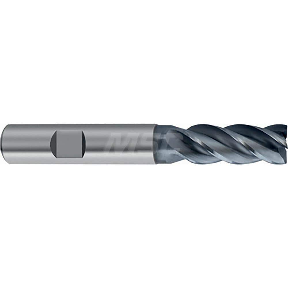 Square End Mill: 41mm LOC, 20mm Shank Dia, 104mm OAL, 4 Flutes, Solid Carbide Single End, AlCrN Finish, Helical Flute, Variable Helix, Centercutting, RH Cut, RH Flute, Series 6479