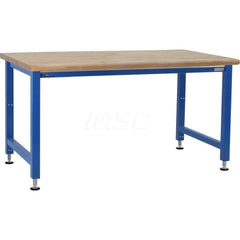 Stationary Work Bench: 96″ Wide, 30″ Deep, 42″ High, Light Blue 1,000 lb Capacity