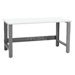 Stationary Work Bench: 48″ Wide, 30″ Deep, 36″ High, Gray & White 1,200 lb Capacity