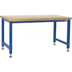 Stationary Work Bench: 60″ Wide, 24″ Deep, 42″ High, Light Blue 1,000 lb Capacity