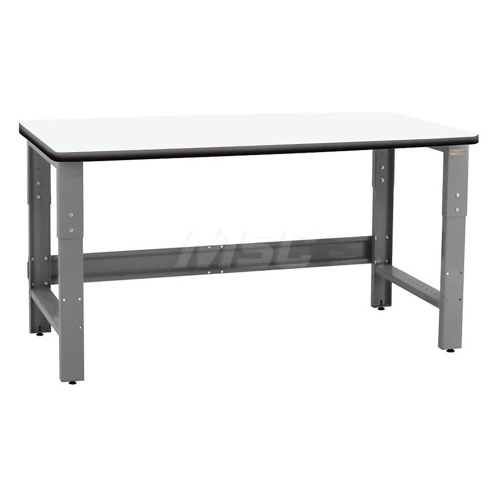 Stationary Work Bench: 96″ Wide, 36″ Deep, 36″ High, White 1,200 lb Capacity