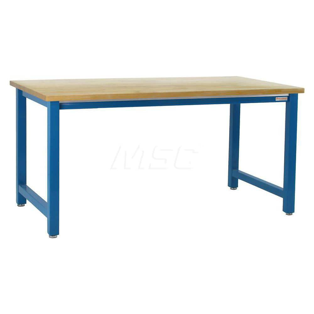 Stationary Work Bench: 120″ Wide, 36″ Deep, 34″ High, Light Blue 6,600 lb Capacity