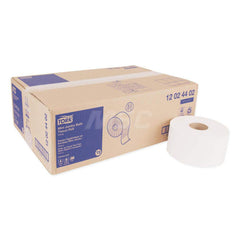 Bathroom Tissue: Jumbo Roll, Recycled Fiber, 2-Ply, White 3.48″ Sheet Width