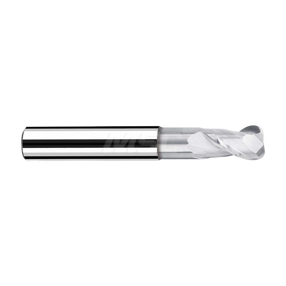 Corner Radius End Mill: 0.9843″ Dia, 1.063″ LOC, 0.1575″ Radius, 2 Flutes, Solid Carbide 5.1969″ OAL, 0.9843″ Shank Dia, 40 ° Helix, Bright/Uncoated, Corner Radius End, Centercutting, Series AX-RV2