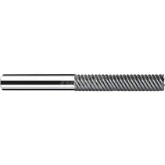 Square End Mill: 0.4724'' Dia, 2.4803'' LOC, 0.4724'' Shank Dia, 4.6063'' OAL, 3 Flutes, Solid Carbide Single End, Polychrom Finish, Spiral Flute, 65 ™ Variable Helix, RH Cut, RH Flute, Series Multicut XF