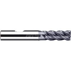 Square End Mill: 1/2'' Dia, 1'' LOC, 1/2'' Shank Dia, 3-1/4'' OAL, 4 Flutes, Solid Carbide Single End, Polychrom Finish, Spiral Flute, 45 ™ Variable Helix, Centercutting, RH Cut, RH Flute, Series E-Cut