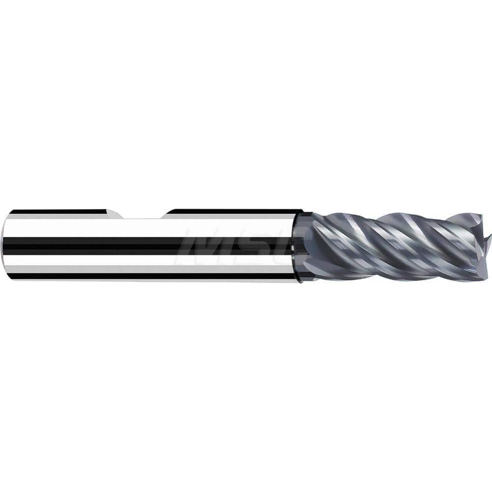 Square End Mill: 0.3937'' Dia, 0.8661'' LOC, 0.3937'' Shank Dia, 2.8346'' OAL, 3 Flutes, Solid Carbide Single End, Polychrom Finish, Spiral Flute, 40 ™ Variable Helix, Centercutting, RH Cut, RH Flute, Series Favora