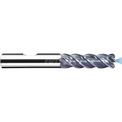 Corner Radius End Mill: 0.315″ Dia, 1.2205″ LOC, 0.0591″ Radius, 4 Flutes, Solid Carbide 2.8346″ OAL, 0.315″ Shank Dia, 45 ° Helix, Polychrome Coated, Corner Radius End, Series MB-RNVDS