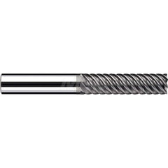 Square End Mill: 0.1575'' Dia, 0.5118'' LOC, 0.2362'' Shank Dia, 2.4803'' OAL, 3 Flutes, Solid Carbide Single End, Polychrom Finish, Spiral Flute, 55 ™ Variable Helix, RH Cut, RH Flute, Series E-Cut