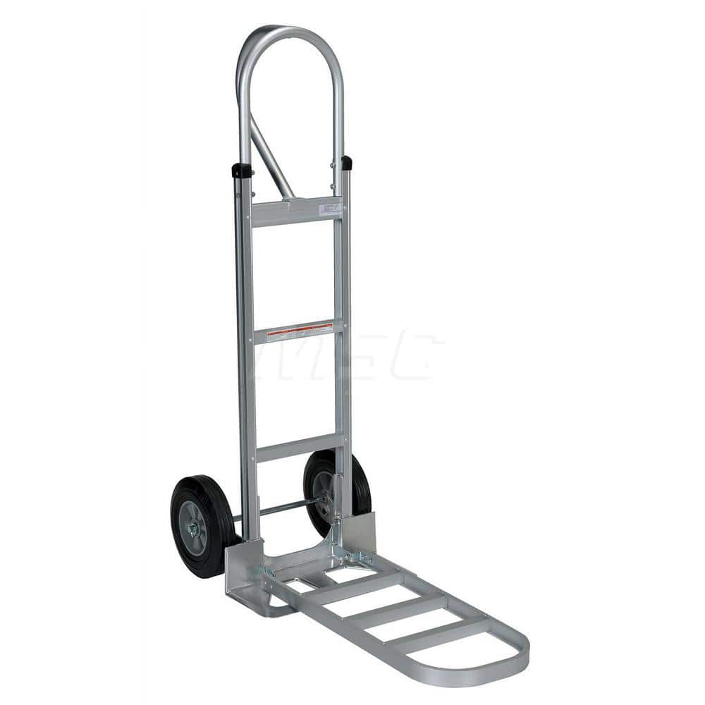 Aluminum Hand Truck: 500 lb Capacity, 18-1/2″ Wide, 18-1/2″ Deep, 52-1/2″ High 10″ Wheels