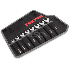 Wrench Set: 8 Pc, Inch Chrome-Plated