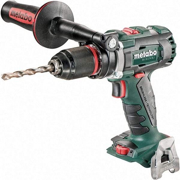 Metabo - 18 Volt 1/2" Chuck Pistol Grip Handle Cordless Drill - 500/1850 RPM, Keyless Chuck, Reversible, Lithium-Ion Batteries Not Included - Makers Industrial Supply