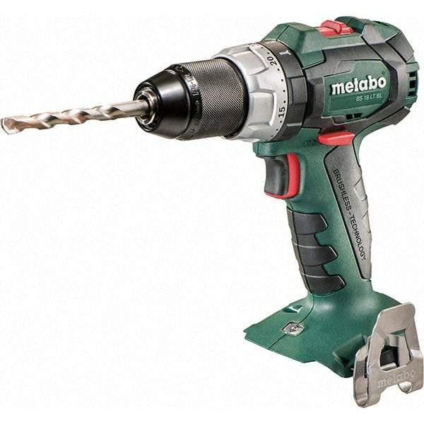 Metabo - 18 Volt 1/2" Chuck Pistol Grip Handle Cordless Drill - 600/2100 RPM, Keyless Chuck, Reversible, Lithium-Ion Batteries Not Included - Makers Industrial Supply