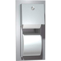 ASI-American Specialties, Inc. - Standard Double Roll Stainless Steel Toilet Tissue Dispenser - 8" Wide x 14" High x 6-1/2" Deep, Silver - Makers Industrial Supply