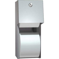 ASI-American Specialties, Inc. - Standard Double Roll Stainless Steel Toilet Tissue Dispenser - 6" Wide x 12" High x 6-1/2" Deep, Silver - Makers Industrial Supply