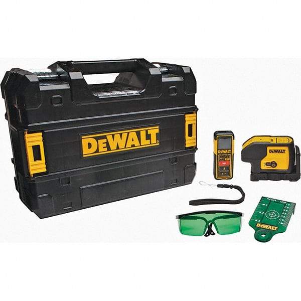 DeWALT - Level Kits Level Kit Type: 3 Spot Laser & Laser Distance Measurer Kit Maximum Measuring Range (Feet): 100 - Makers Industrial Supply