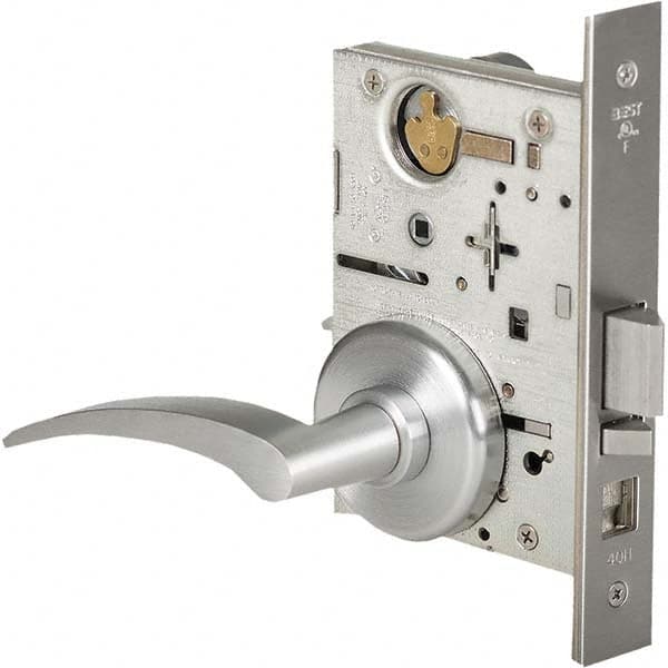 Best - Office Lever Lockset for 1-3/4" Thick Doors - Exact Industrial Supply