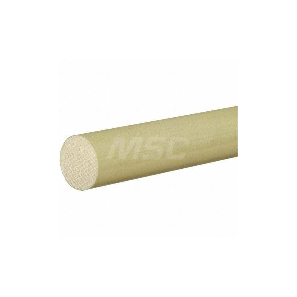 Plastic Rod: Garolite (G-10 & FR4), 2' Long, 2-1/2″ Dia, Yellow Rockwell M-110