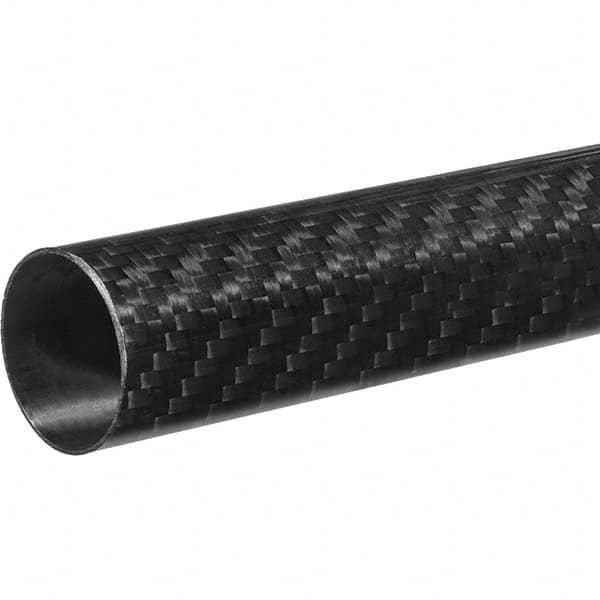 USA Sealing - 7/8" ID x 1" OD, 36" Long, Black Carbon Fiber (Twill Weave) Round Tube - Makers Industrial Supply