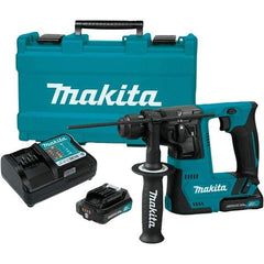 Makita - 12 Volt 9/16" Keyless Chuck Cordless Hammer Drill - 0 to 4,900 BPM, 0 to 850 RPM, Reversible - Makers Industrial Supply