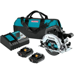 Makita - 18 Volt, 6-1/2" Blade, Cordless Circular Saw - 5,000 RPM, 2 Lithium-Ion Batteries Included - Makers Industrial Supply