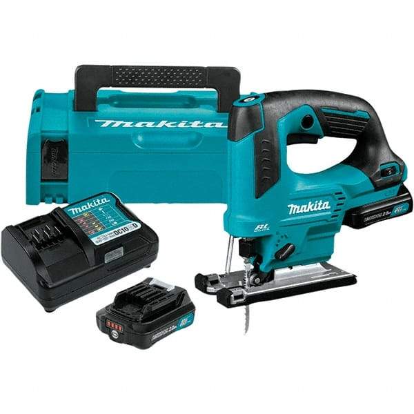 Makita - 12 Volt, 3,000 SPM, 7/8" Stroke Length, Lithium-Ion Cordless Jigsaw - 90° Cutting Angle, Series 12V MAX Battery Included - Makers Industrial Supply