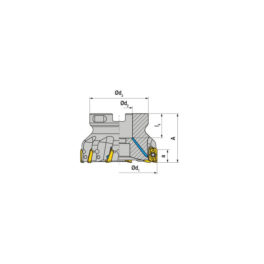 Indexable Square-Shoulder Face Mill:  A211.63.R.06-15,  22.0000″ Arbor Hole Dia, Uses  6,  XD.T 1505 Inserts,  Through Coolant,  Series  A211-15