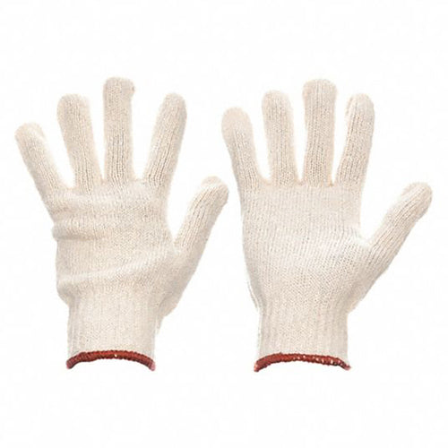 Size Small-EcoKnit - white ambidextrous knit glove - knit wrist - 80% polyester / 20% cotton - Makers Industrial Supply