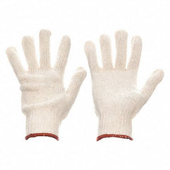 Size Medium-EcoKnit - white ambidextrous knit glove - knit wrist - 80% polyester / 20% cotton - Makers Industrial Supply