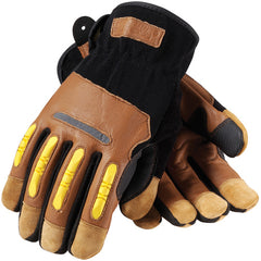 ‎120-4200/M All Purp Work Gloves - Maximum Safety - Reinforced Goatskin Leather Palm - TPR on Fingers - Exact Industrial Supply