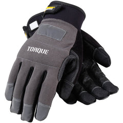 ‎120-4500/XL Mechanics Gloves - Torque - PVC & Silicone Palm - Black - Non-Slip Grip - Spandex Back - Exact Industrial Supply