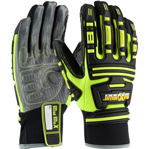 ‎120-5275/L Oil /Gas Gloves - Roustabout KVW - Hi-Vis Yellow - Dorsal Protect. - Kevlar Lnd - Water Barrier - Exact Industrial Supply