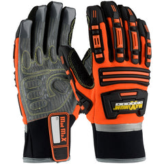 ‎120-5300/XXL Oil /Gas Gloves - Roustabout II - Hi-Vis Org - Dorsal Protection - Silicone Grip on Palm - Exact Industrial Supply