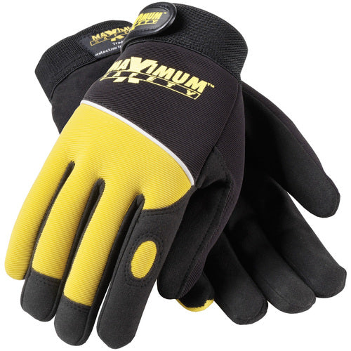 120-MX2820/S Mechanics Gloves - Professional Mechanic's Gloves - Black and Hi-Vis Yellow - Exact Industrial Supply