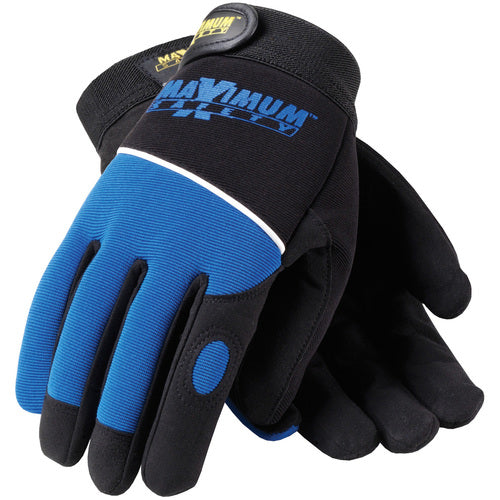 120-MX2830/S Mechanics Gloves - Professional Mechanic's Gloves - Black and Bl. - Exact Industrial Supply