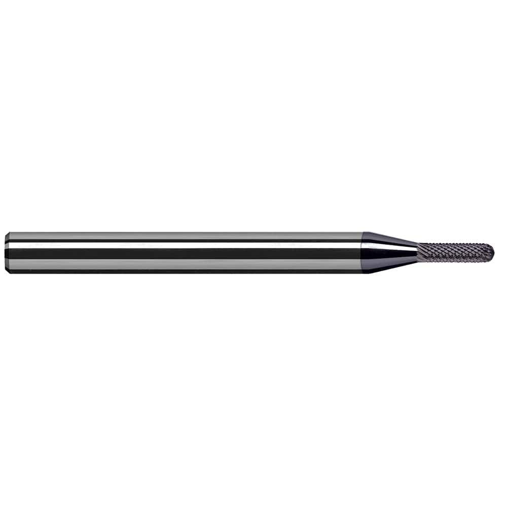 Harvey Tool - 1/8" Cut Diam, 1/8" Shank Diam, Solid Carbide Double Cut Ball Burr - Exact Industrial Supply