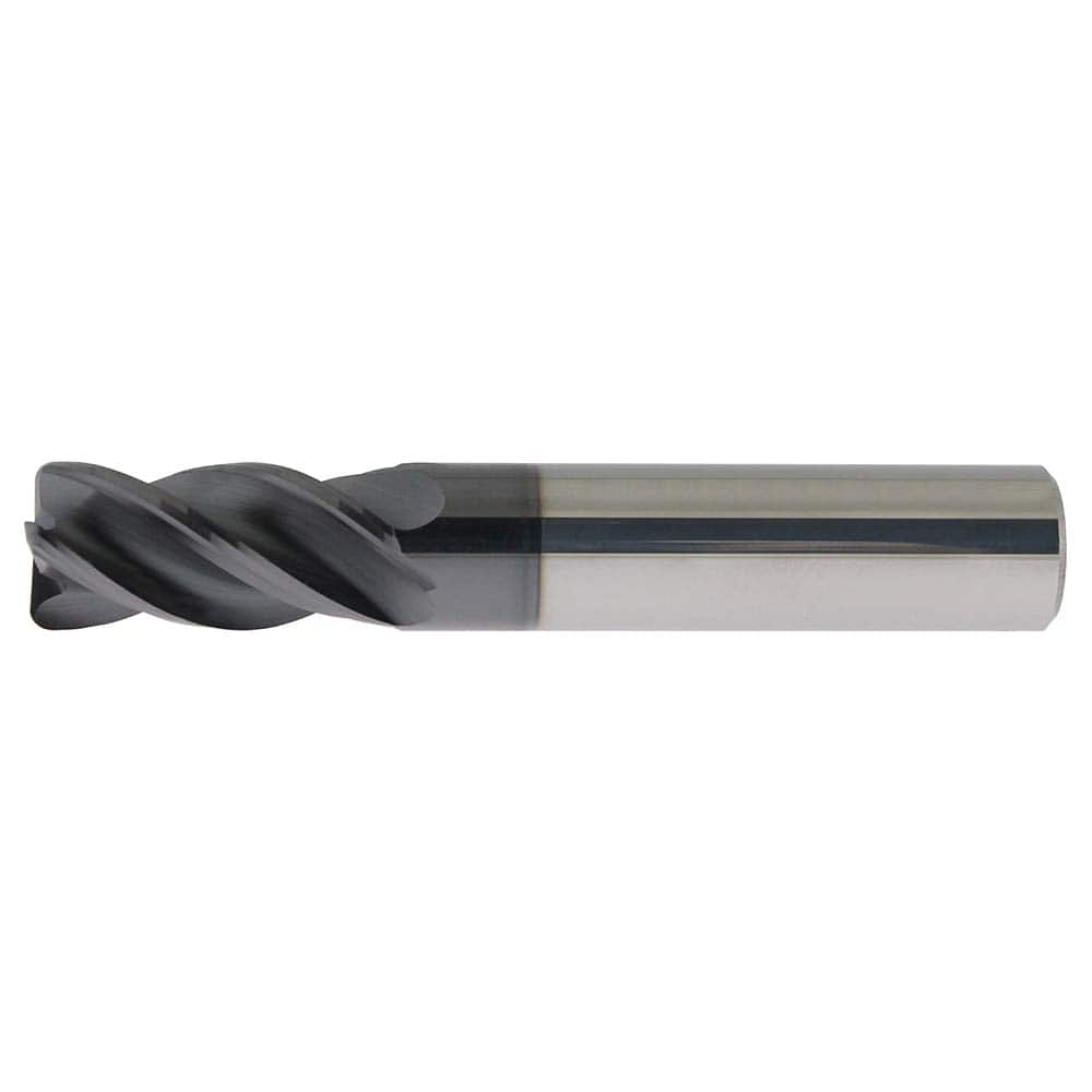 Corner Radius End Mill Head: 5/8″ Dia, 3/4″ LOC, 1/8″ Radius, 4 Flutes Solid Carbide, PowerLayer Coated, Series US007