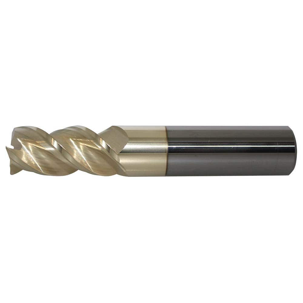 Corner Radius End Mill Head: 1″ Dia, 2″ LOC, 3 Flutes Solid Carbide, PowerLayer Coated, Series US362