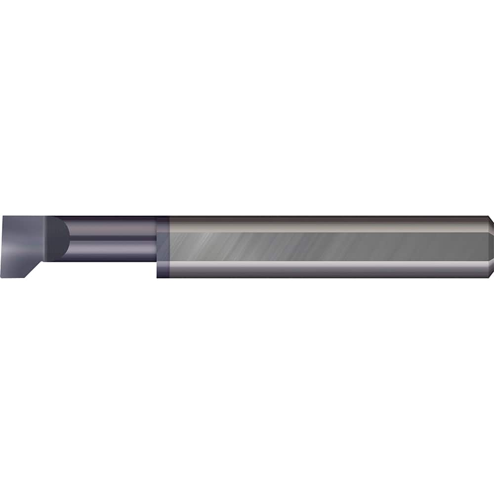 Micro 100 - Thread Relief Tools; Material: Solid Carbide ; Cutting Diameter (Inch): 1/8 ; Flat Width (Decimal Inch): 0.0630 ; Cutting Depth (Inch): 1/2 ; Projection (Decimal Inch): 0.0400 ; Shank Diameter (Inch): 1/8 - Exact Industrial Supply