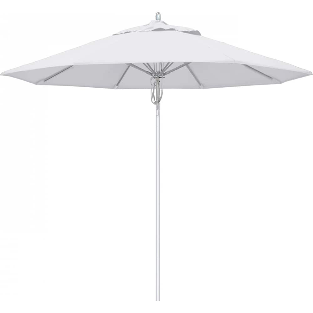 California Umbrella - Patio Umbrellas; Umbrella Diameter (Inch): 108 ; Height (Feet): 8.666 ; Fabric Color: Natural ; Base Included: No ; Frame Material: Aluminum ; Frame Color: Silver - Exact Industrial Supply