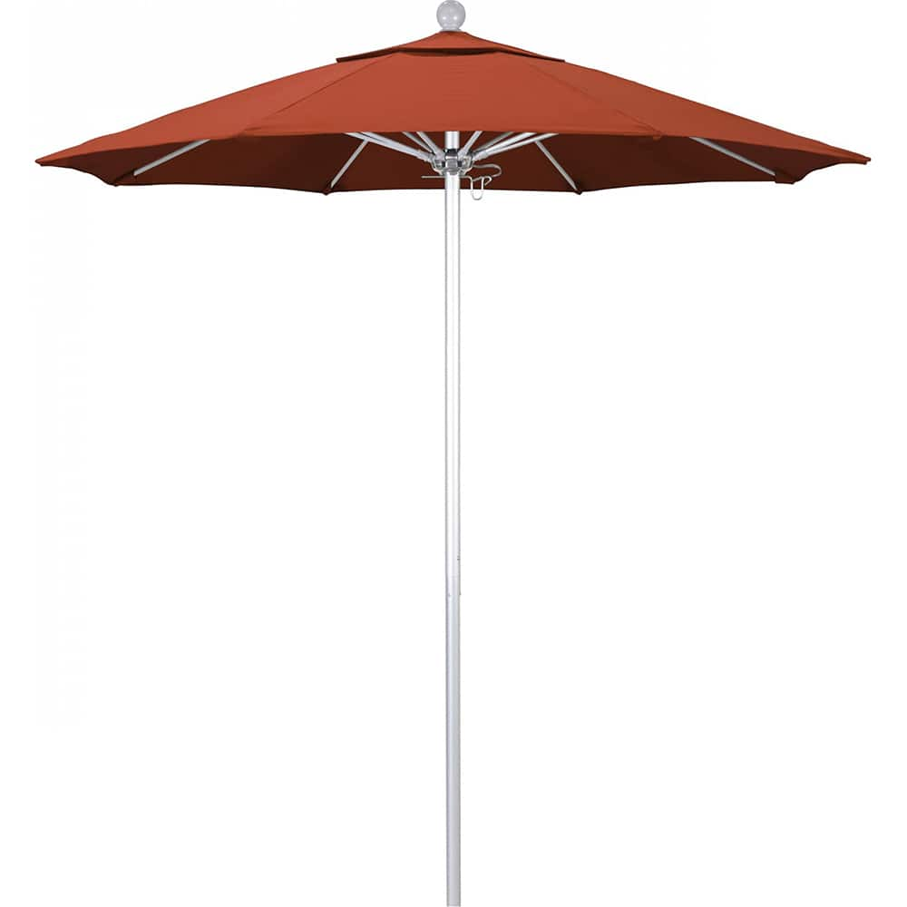 California Umbrella - Patio Umbrellas; Umbrella Diameter (Inch): 90 ; Height (Feet): 8.000 ; Fabric Color: Sunset ; Base Included: No ; Frame Material: Aluminum ; Frame Color: Silver - Exact Industrial Supply