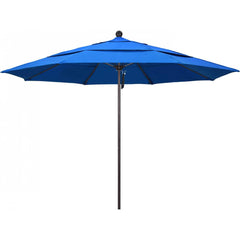 California Umbrella - Patio Umbrellas; Umbrella Diameter (Inch): 132 ; Height (Feet): 8.916 ; Fabric Color: Royal Blue ; Base Included: No ; Frame Material: Aluminum ; Frame Color: Bronze - Exact Industrial Supply