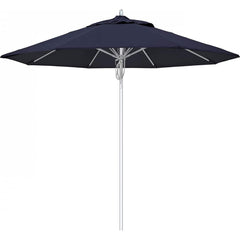 California Umbrella - Patio Umbrellas; Umbrella Diameter (Inch): 108 ; Height (Feet): 8.583 ; Fabric Color: Navy Blue ; Base Included: No ; Frame Material: Aluminum ; Frame Color: Silver - Exact Industrial Supply