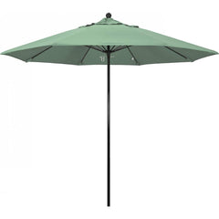 California Umbrella - Patio Umbrellas; Umbrella Diameter (Inch): 108 ; Height (Feet): 8.750 ; Fabric Color: Pacific Spa ; Base Included: No ; Frame Material: Fiberglass-reinforced Nylon ; Frame Color: Black - Exact Industrial Supply